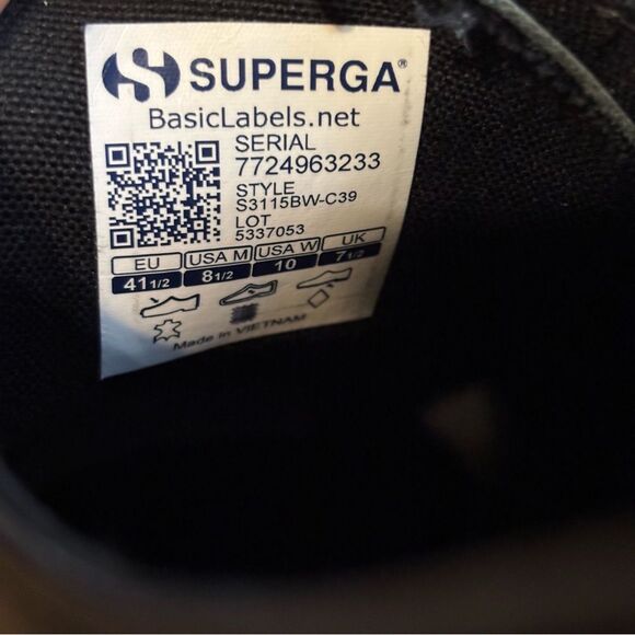 Superga 2790 Tank Black Platform Sneaker Sz 10 - Picture 5 of 5